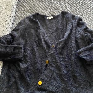 Black eyelash cardigan 4x